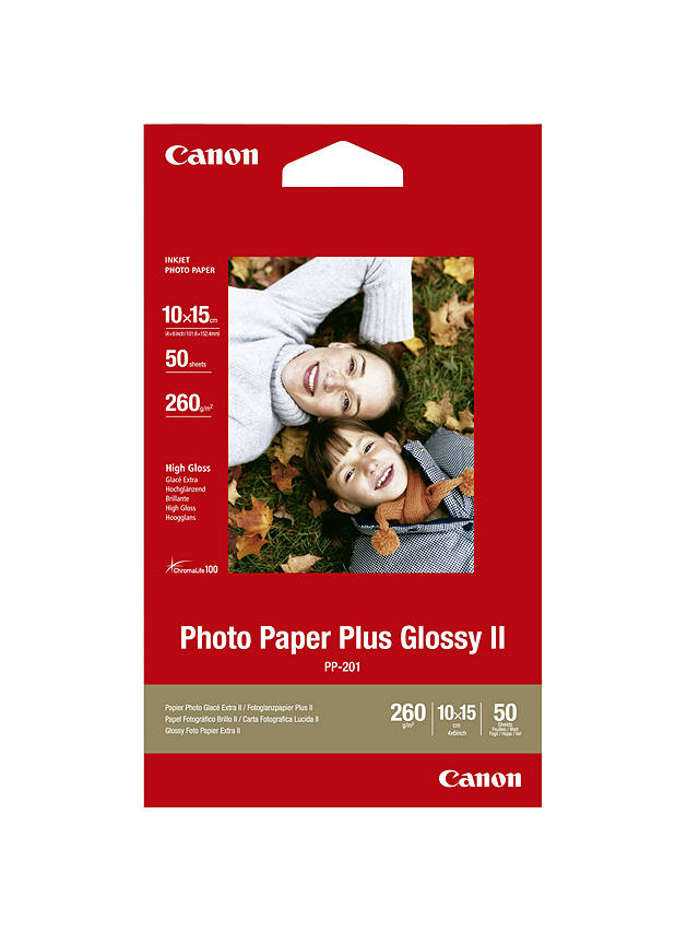 Canon PP-201 Glossy Photo Paper, 10 x 15cm, 50 Sheets