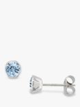 E.W Adams 9ct White Gold Round Stud Earrings