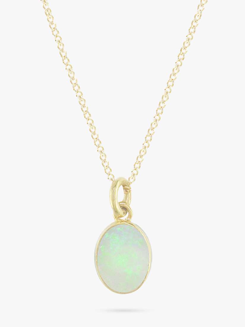 Buy E.W Adams 9ct Yellow Gold Oval Pendant Necklace, Opal Online at johnlewis.com
