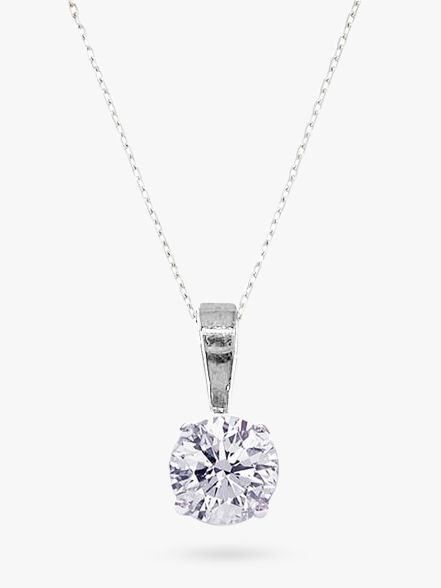 E.W Adams 18ct White Gold Diamond Pendant Necklace at John Lewis & Partners