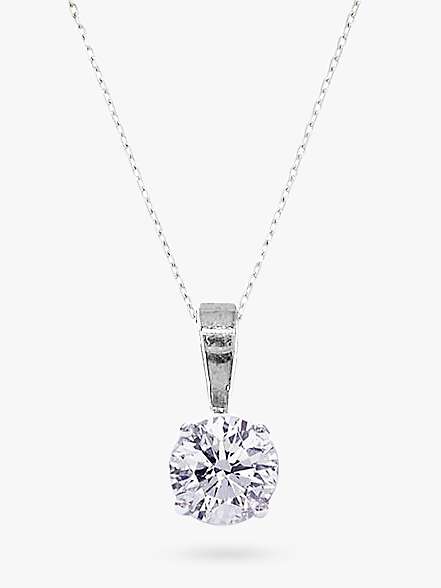 Buy E.W Adams 18ct White Gold Diamond Pendant Necklace Online at johnlewis.com