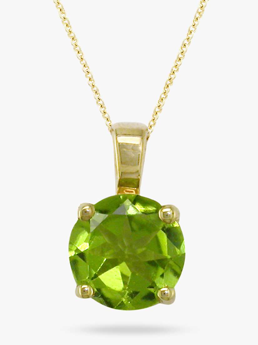 Buy E.W Adams 9ct Yellow Gold Round Pendant Necklace, Peridot Online at johnlewis.com