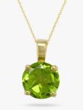 E.W Adams 9ct Yellow Gold Round Pendant Necklace, Peridot