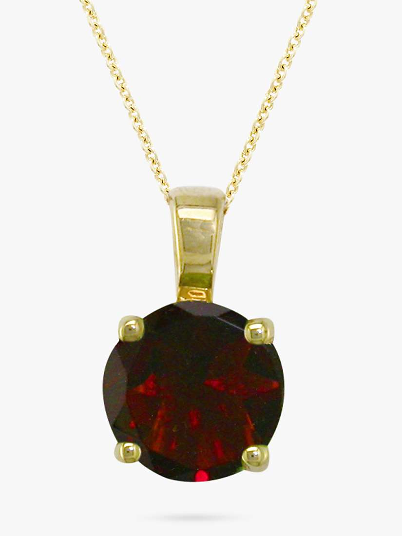 Buy E.W Adams 9ct Gold Pendant Necklace, Red Garnet Online at johnlewis.com