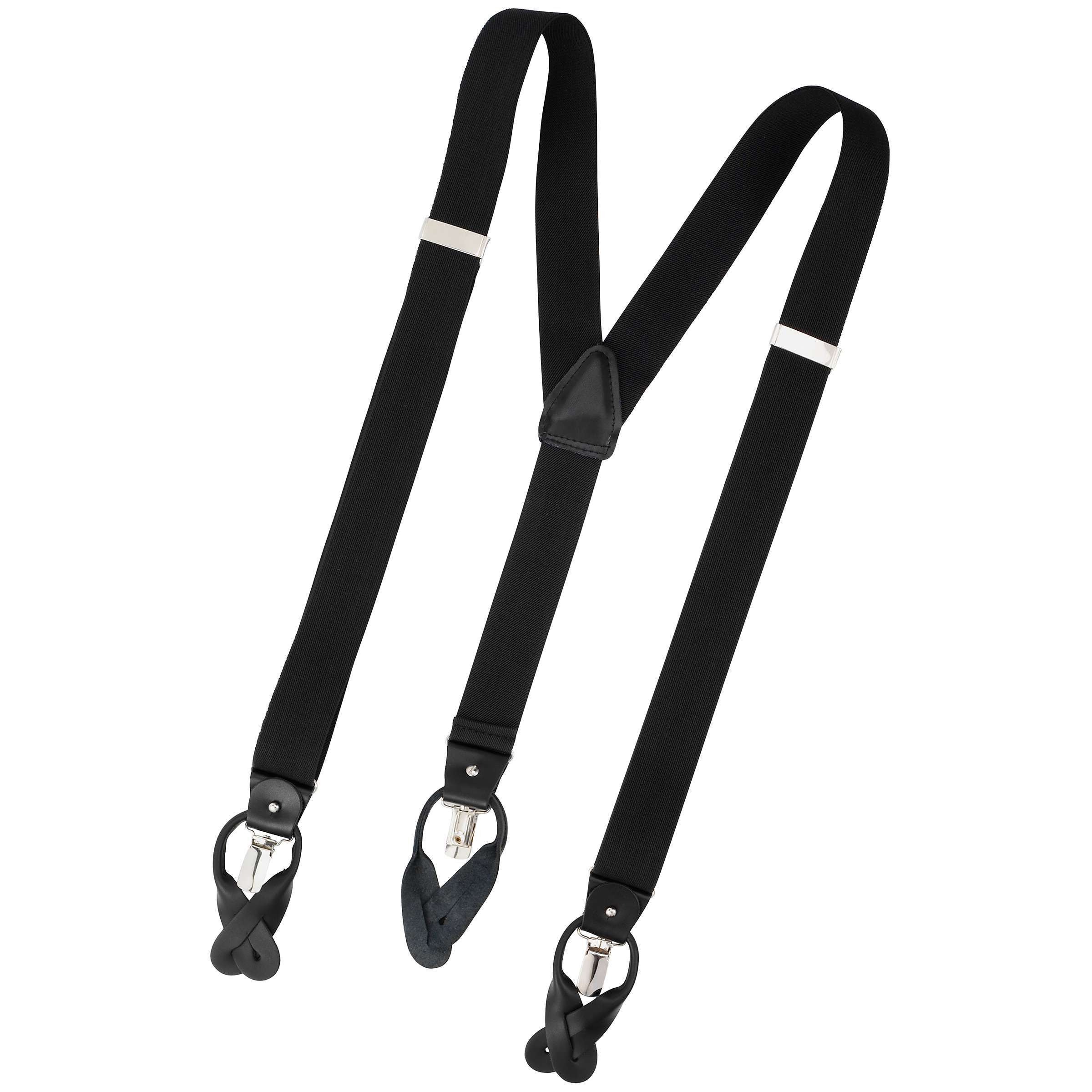 John Lewis Button and Clip Braces, One Size, Black at John Lewis & Partners