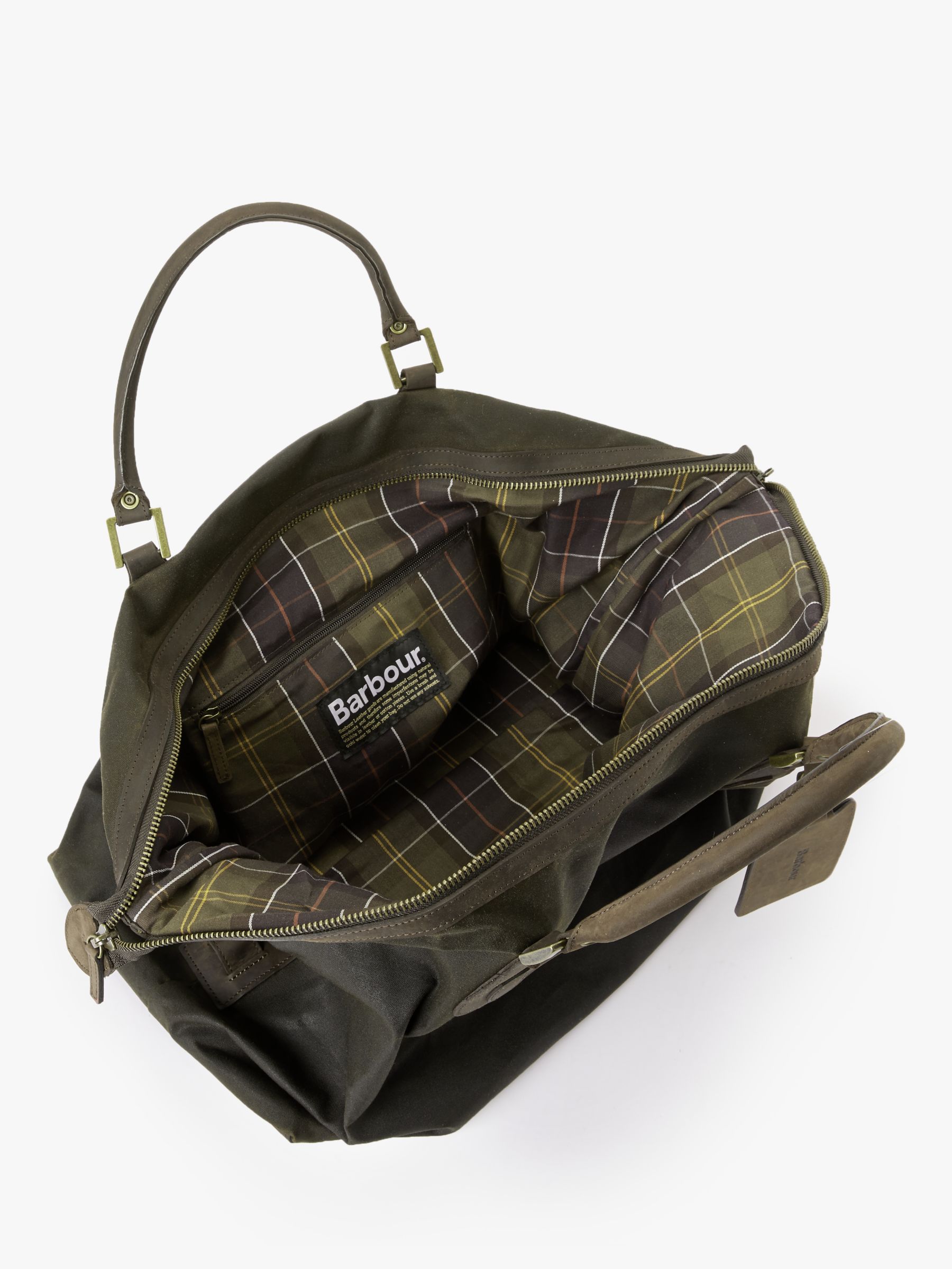 barbour leather holdall