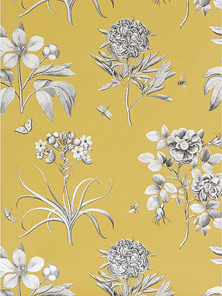 Sanderson Wallpaper, Etchings and Roses DPFWER104, Yellow