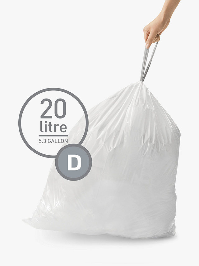 simplehuman Bin Liners, Size D, Pack of 20