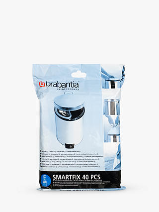 Brabantia Smartfix Bin Liners, 20L - Size E, 40 Bags