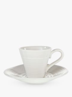 Sophie Conran for Portmeirion Espresso Cup and Saucer, White, Pack of 2