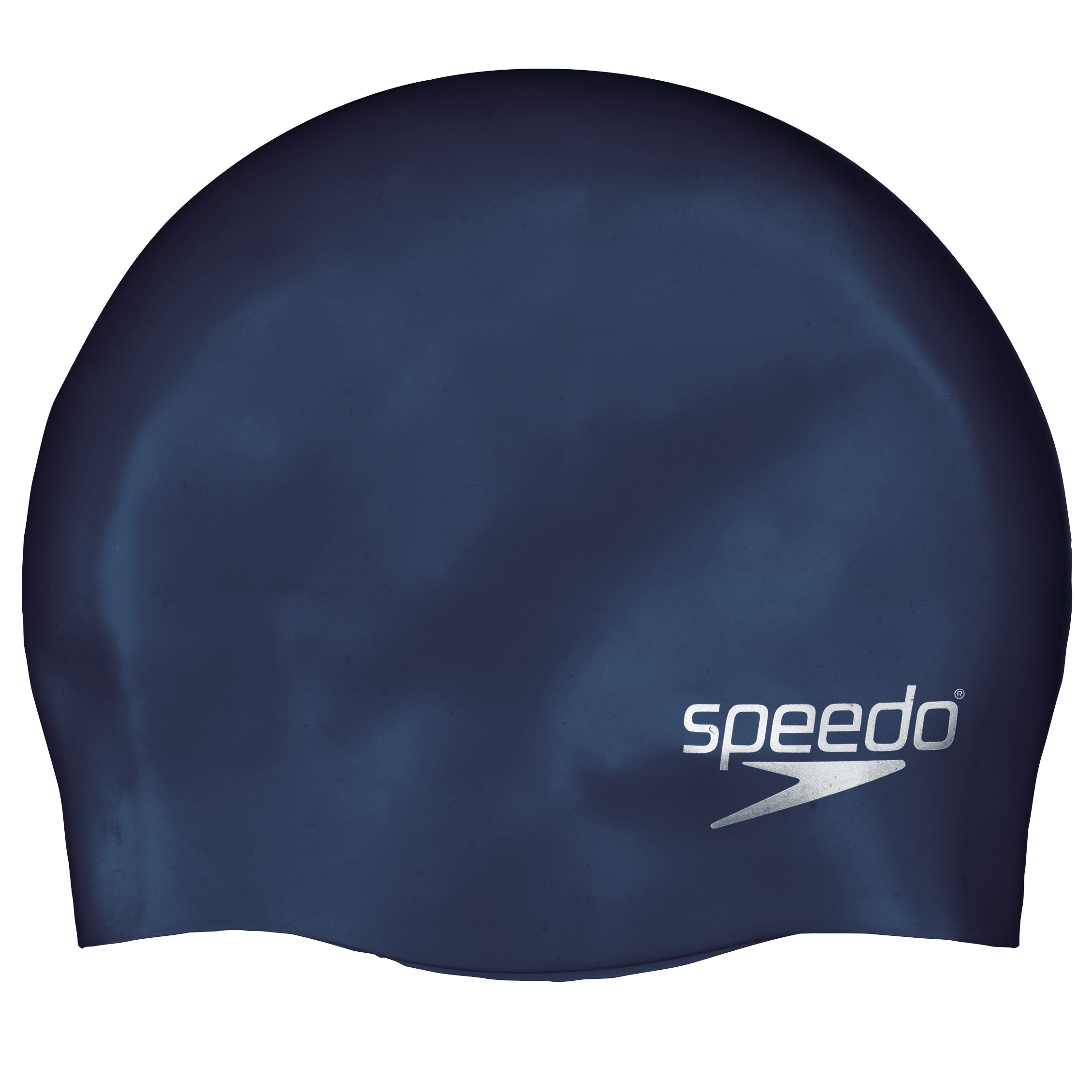 Speedo Plain Silicone Swim Cap, Junior, Navy