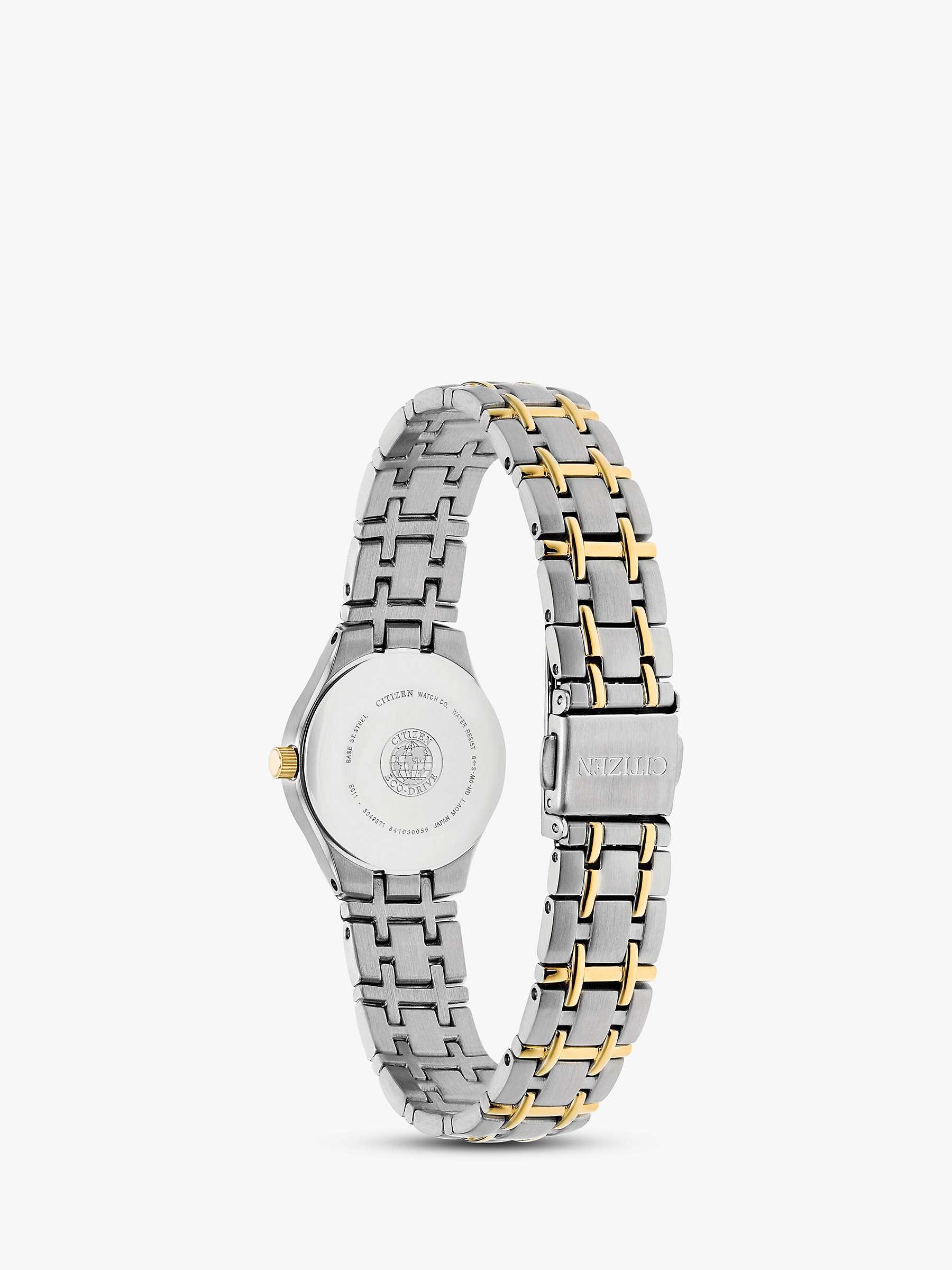 Buy Citizen EW1264-50A Women's Eco-Drive Two Tone Bracelet Strap Watch, Gold/Silver Online at johnlewis.com