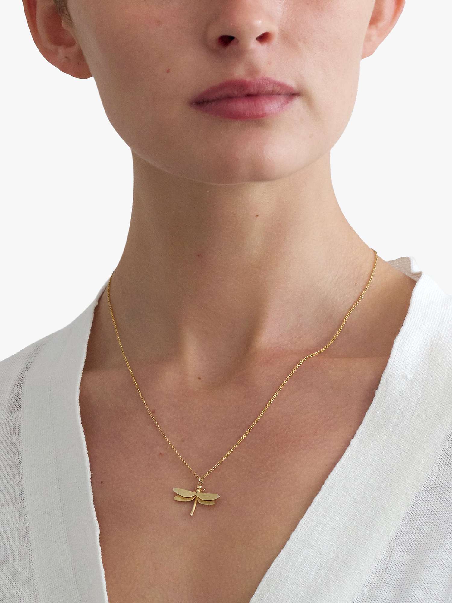 Buy Alex Monroe Dragonfly Pendant Necklace, Gold Online at johnlewis.com