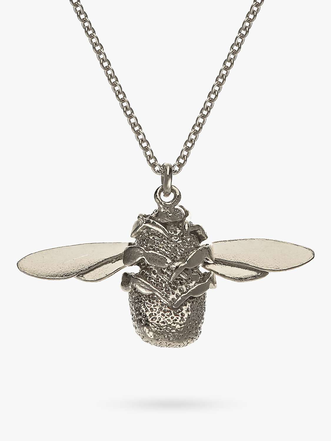 Buy Alex Monroe Sterling Silver Bumble Bee Pendant Necklace, Silver Online at johnlewis.com