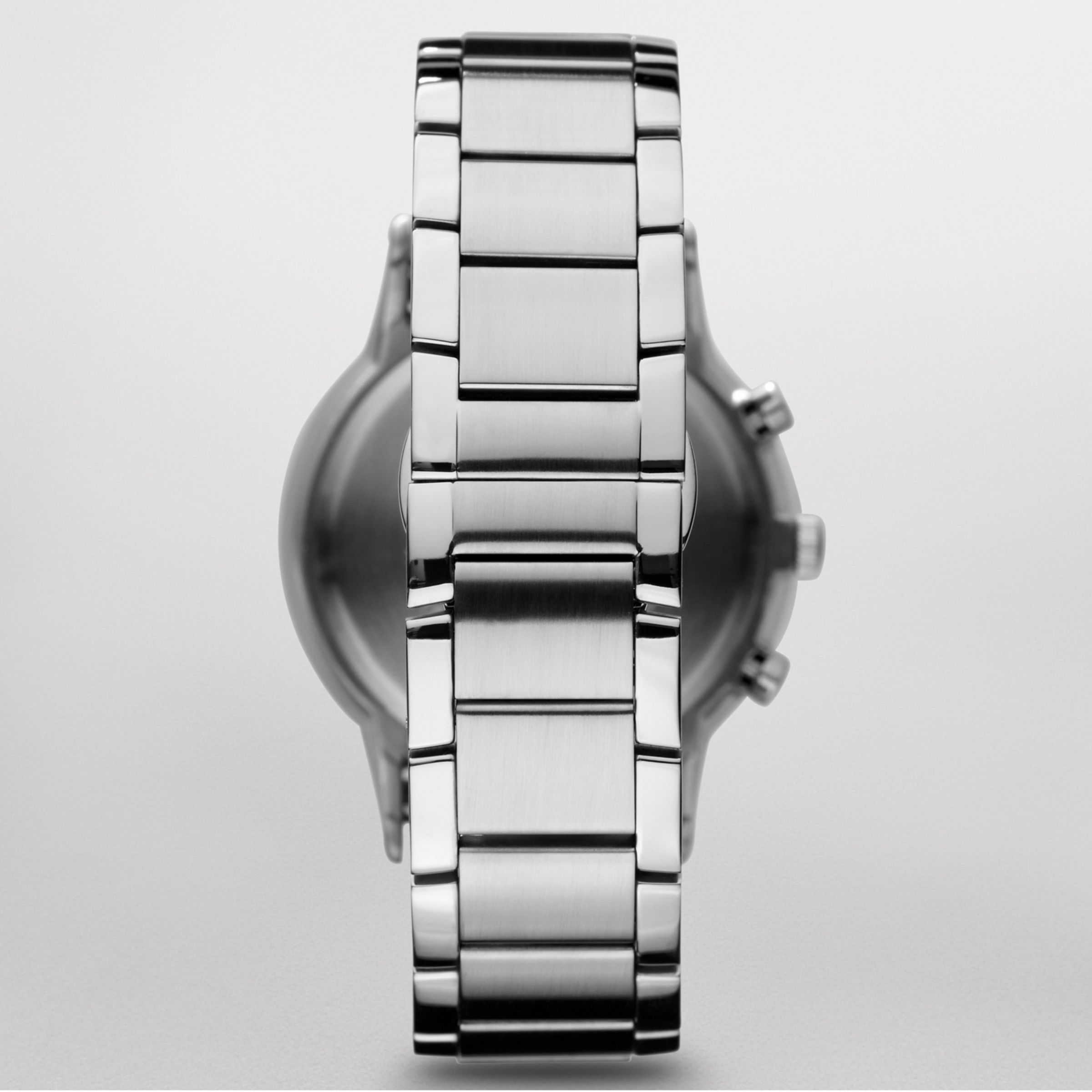 Buy Emporio Armani AR2434 Men's Chronograph Date Bracelet Strap Watch, Silver/Black Online at johnlewis.com