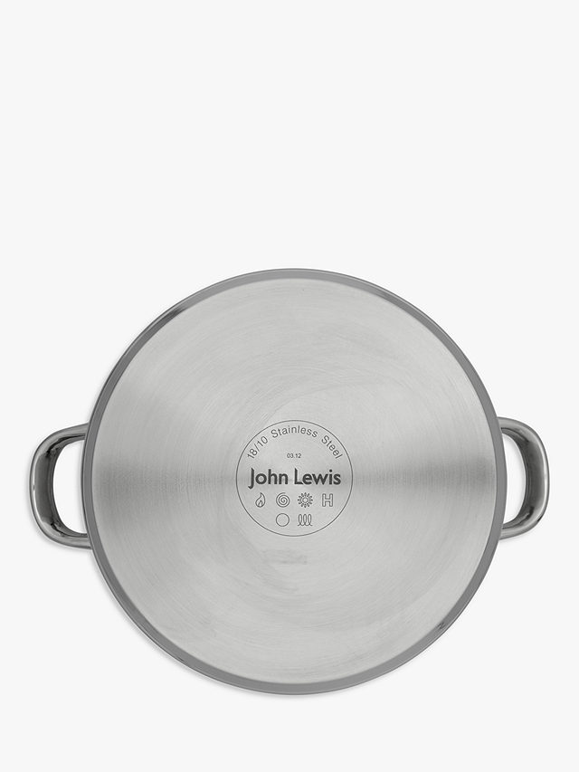 John Lewis Classic Stainless Steel Stockpot, 6.5L, 24cm