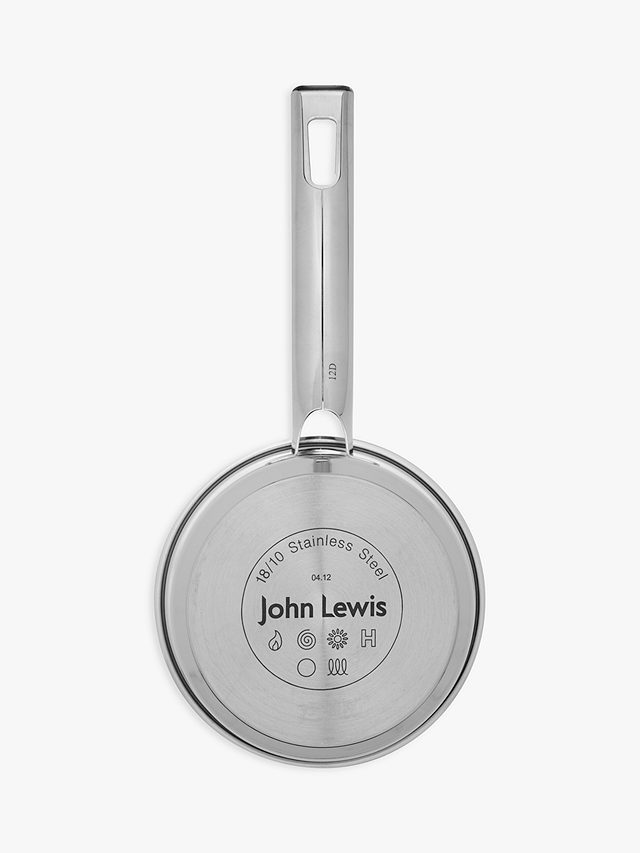 John Lewis Classic Stainless Steel Lidded Saucepan, 14cm, 1L