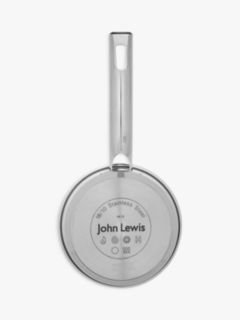 John Lewis Classic Stainless Steel Lidded Saucepan, 14cm, 1L