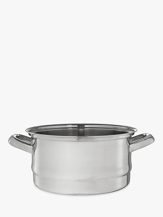 John Lewis & Partners Classic Stainless Steel 20cm Steamer Set with Lid, 3 Piece