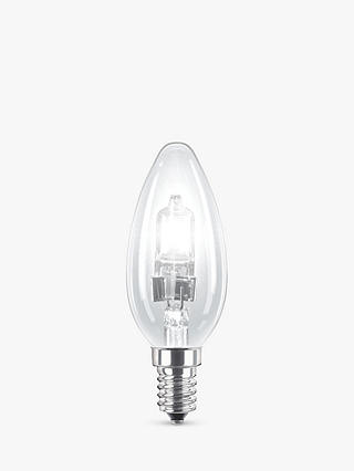 Philips 28W SES Halogen Classic Energy Saving Candle Bulb, Clear