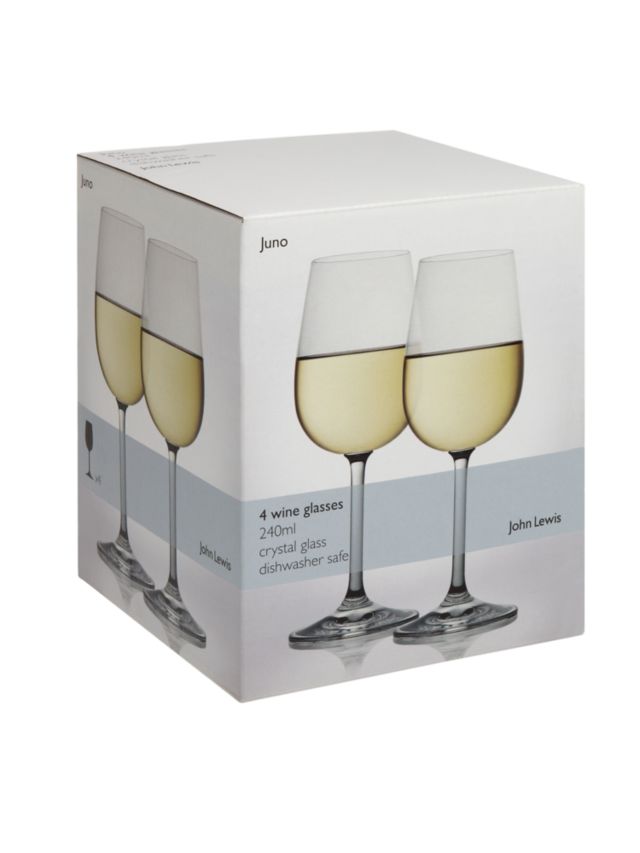 John Lewis Stackable Plastic Wine Glasses, Set of 4, 250ml, Assorted