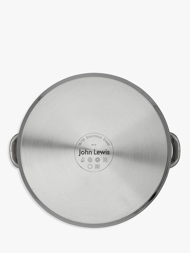 John Lewis Classic Stainless Steel Stockpot, 26cm, 11L
