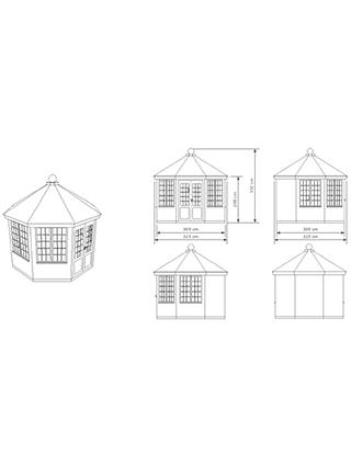 Crane Garden Buildings 3 x 3m Round Pavilion Summerhouse, FSC-certified (Scandinavian Redwood), Sage
