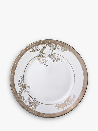Vera Wang for Wedgwood Lace Platinum Dessert Plate, 20cm, White/Silver