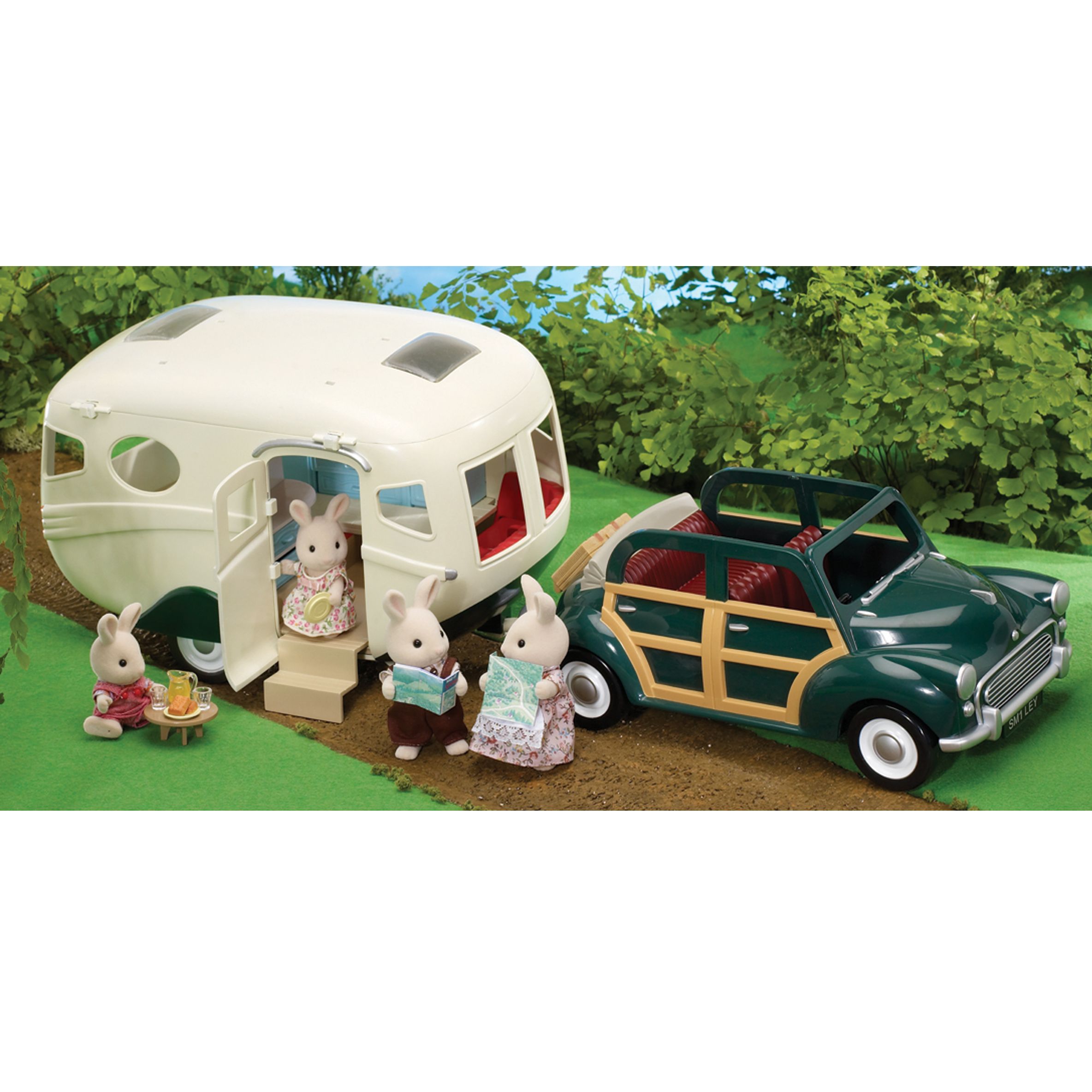 sylvanian families caravan and car set