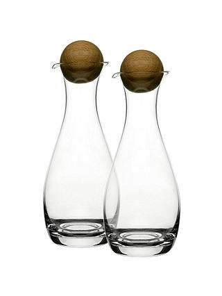 Sagaform Oil and Vinegar Bottles with Oak Wood Stoppers, Set of 2