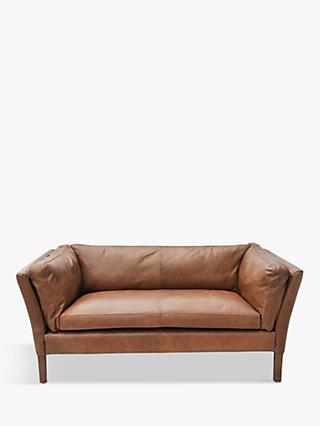 Groucho Range, Halo Groucho Small 2 Seater Leather Sofa, Riders Nut