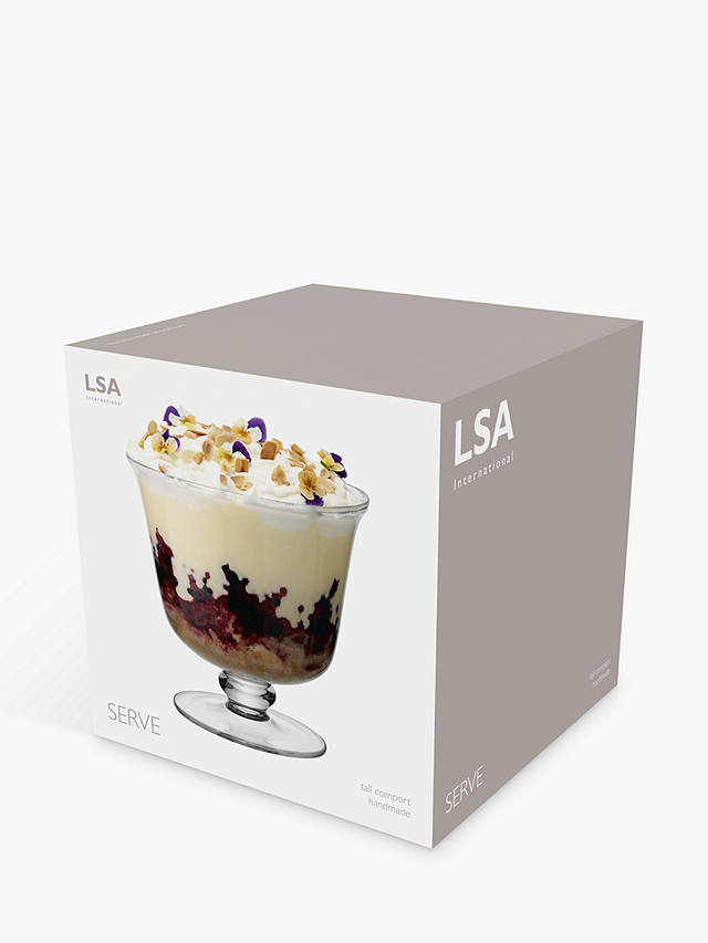 LSA Soda Glass Dessert Trifle Serving Bowl 3.5L In Gift Box 
