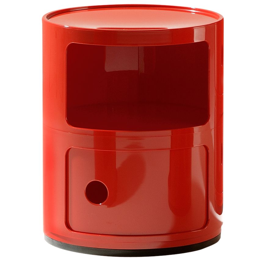 Kartell Componibili Circular Storage Unit, 2 Tier, Red