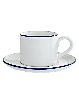 John Lewis & Partners Coastal Espresso Cup and Saucer, White/ Blue