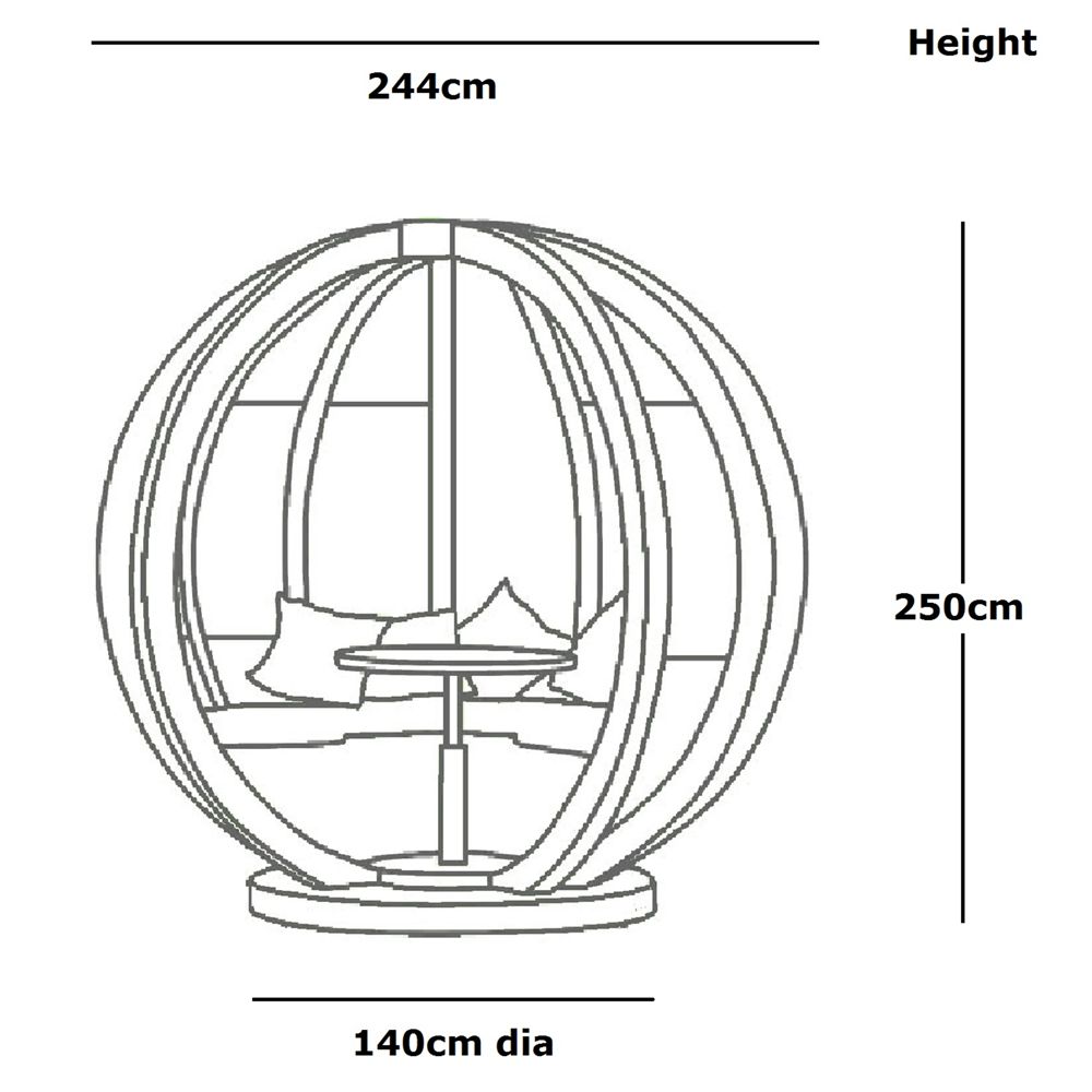 Ornate Garden Rotating Sphere 8-Seater Garden Pod & Winter Cover