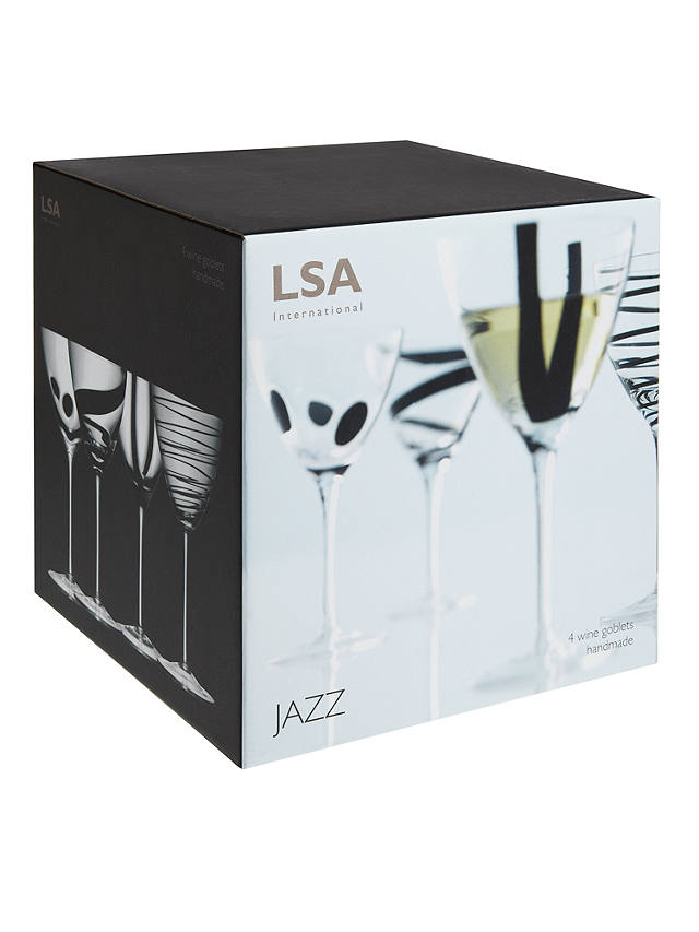 LSA International Jazz 250 ml confezione da 4 motivo: flûte di Champagne colore: nero 