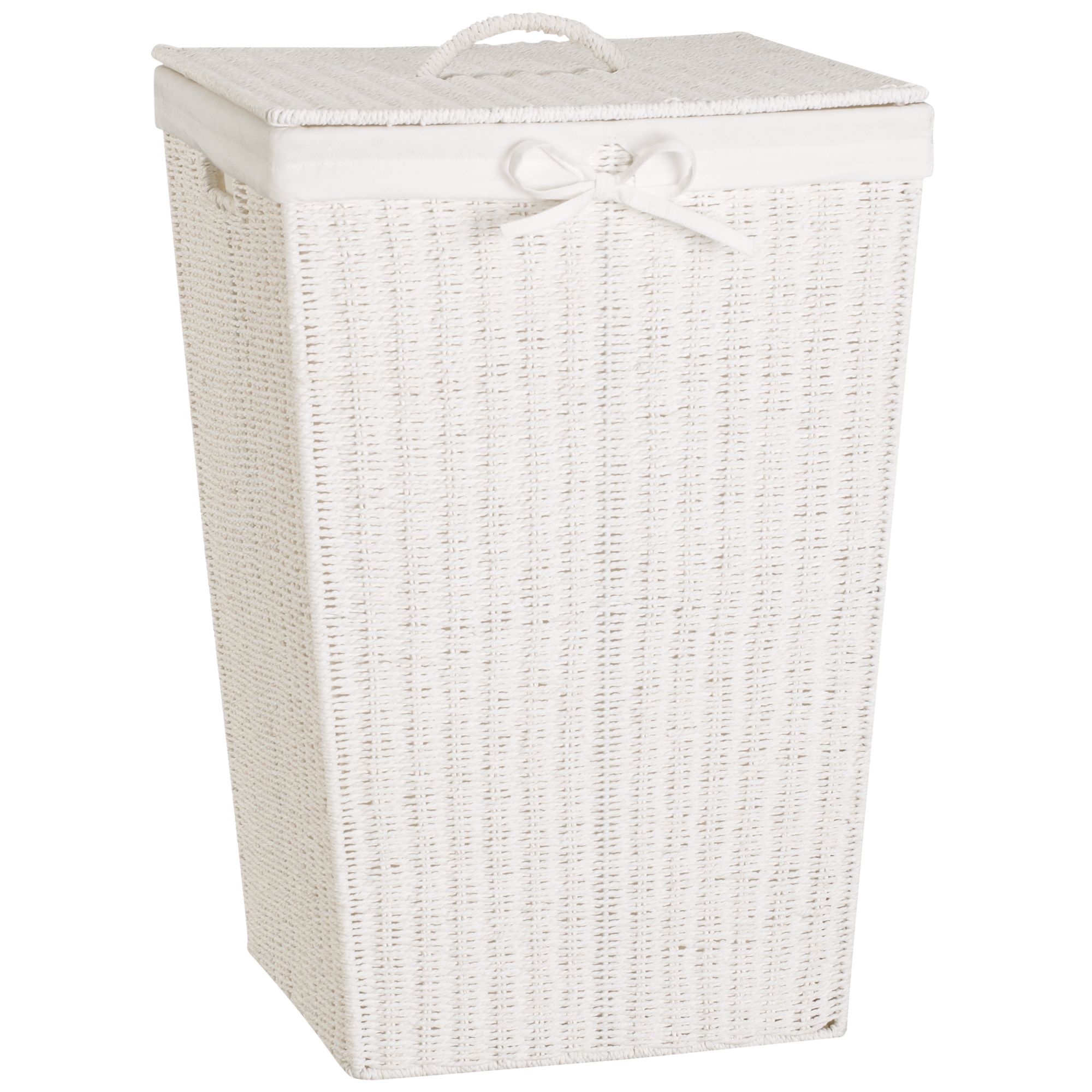 white linen bin
