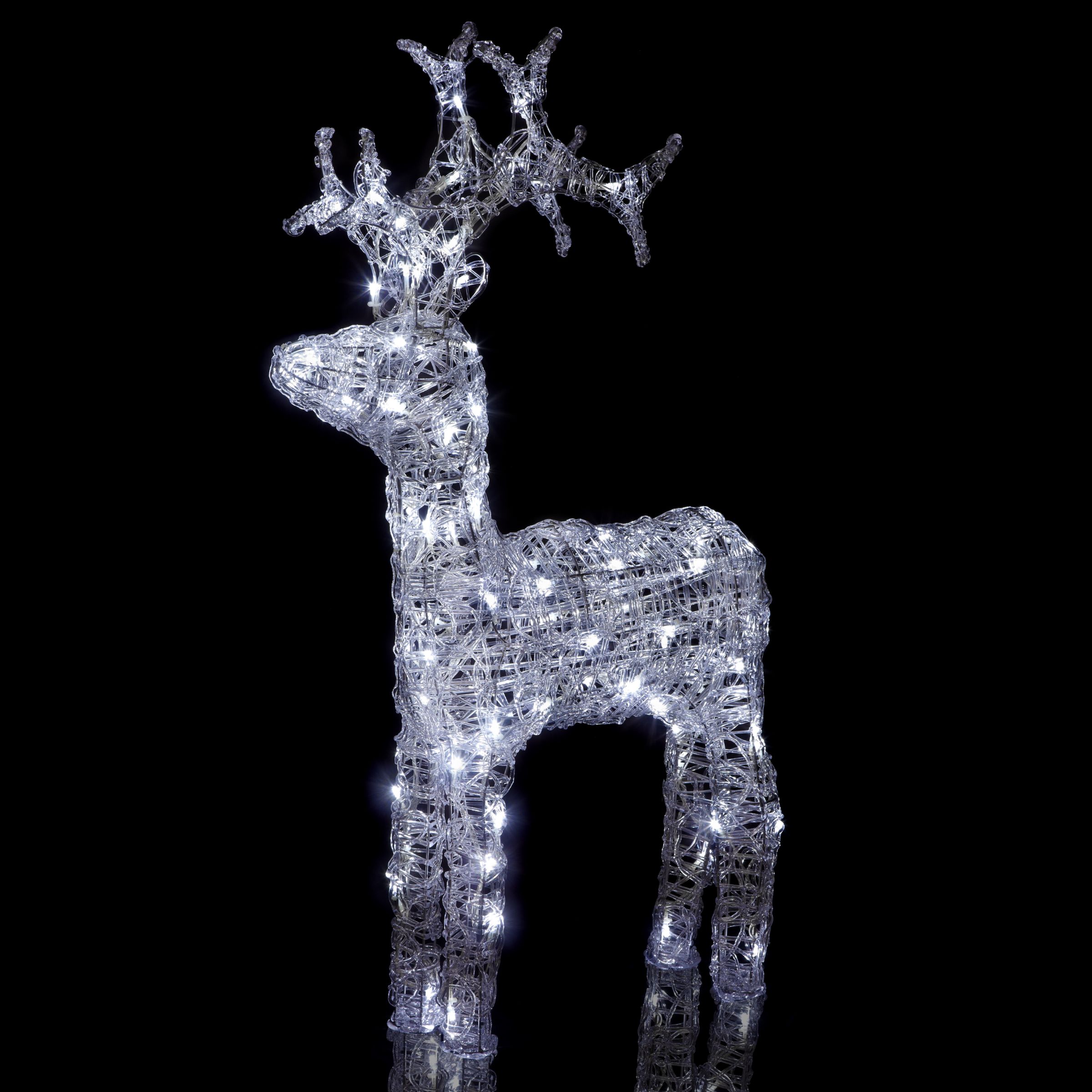 John Lewis Outdoor LED Standing Reindeer Light, White, Small