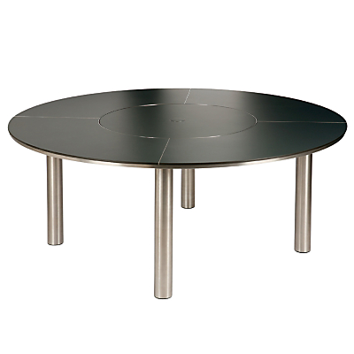Barlow Tyrie Equinox Round 8 Seater Outdoor Dining Table with Lazy Susan, Slate Grey