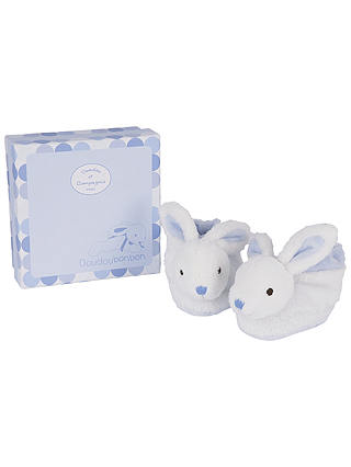Doudou et Compagnie Baby Rabbit Booties Gift Box, Blue