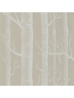 Cole & Son Woods Wallpaper, Putty / White, 69/12149