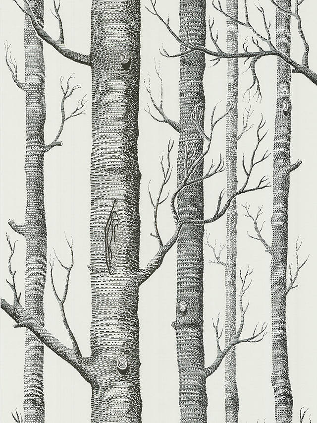 Cole & Son Woods Wallpaper, White / Black, 69/12147