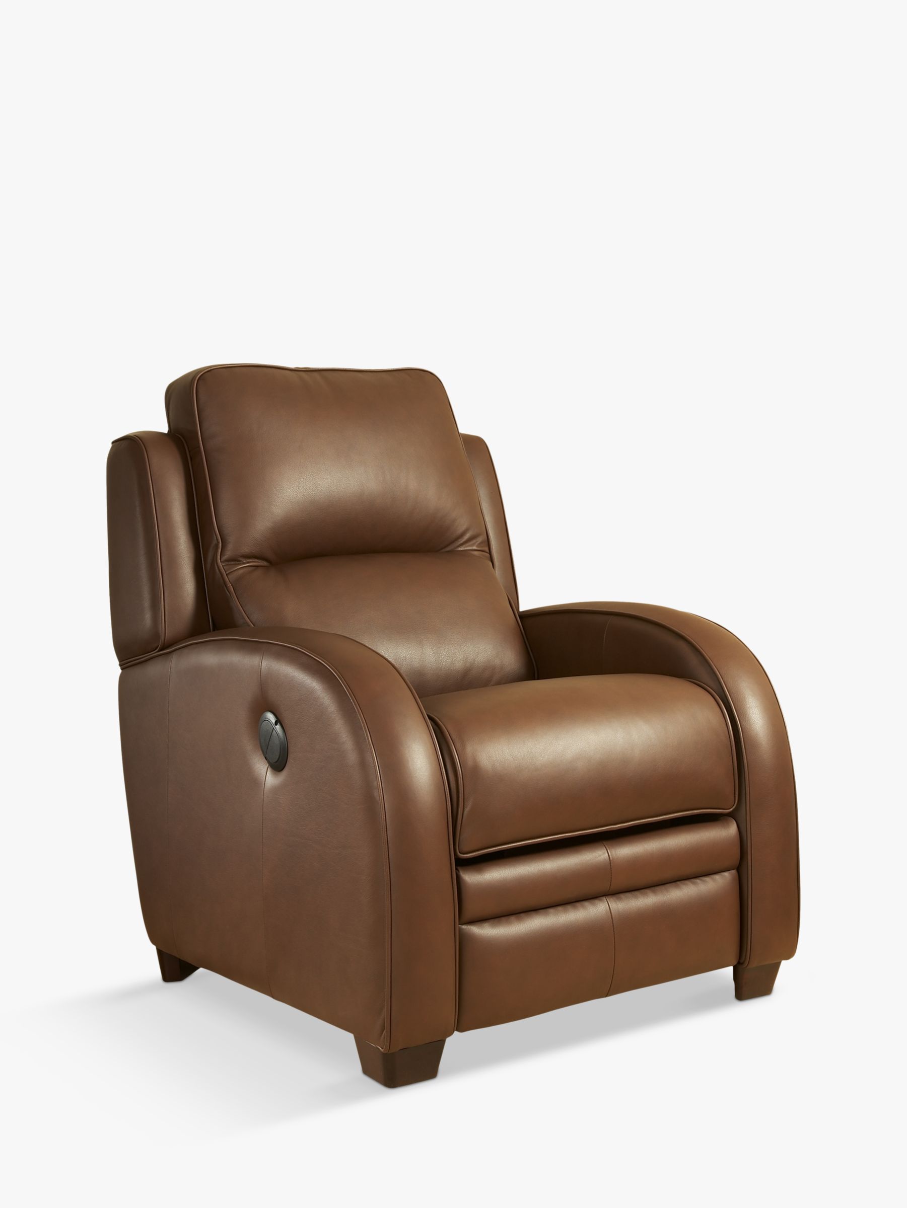 Power Recliner Leather Armchair, Tan Leather Recliner Chair