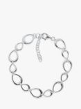 Nina B Open Teardrop Link Bracelet, Silver