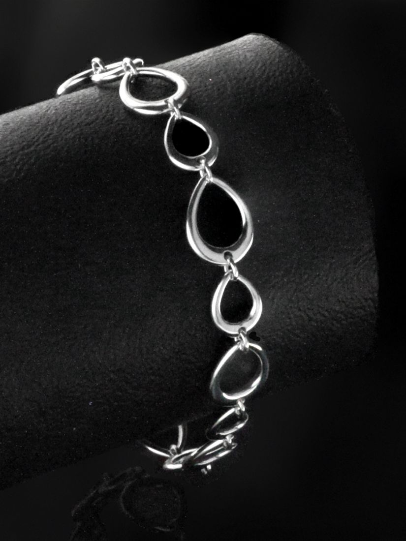 Buy Nina B Open Teardrop Link Bracelet, Silver Online at johnlewis.com