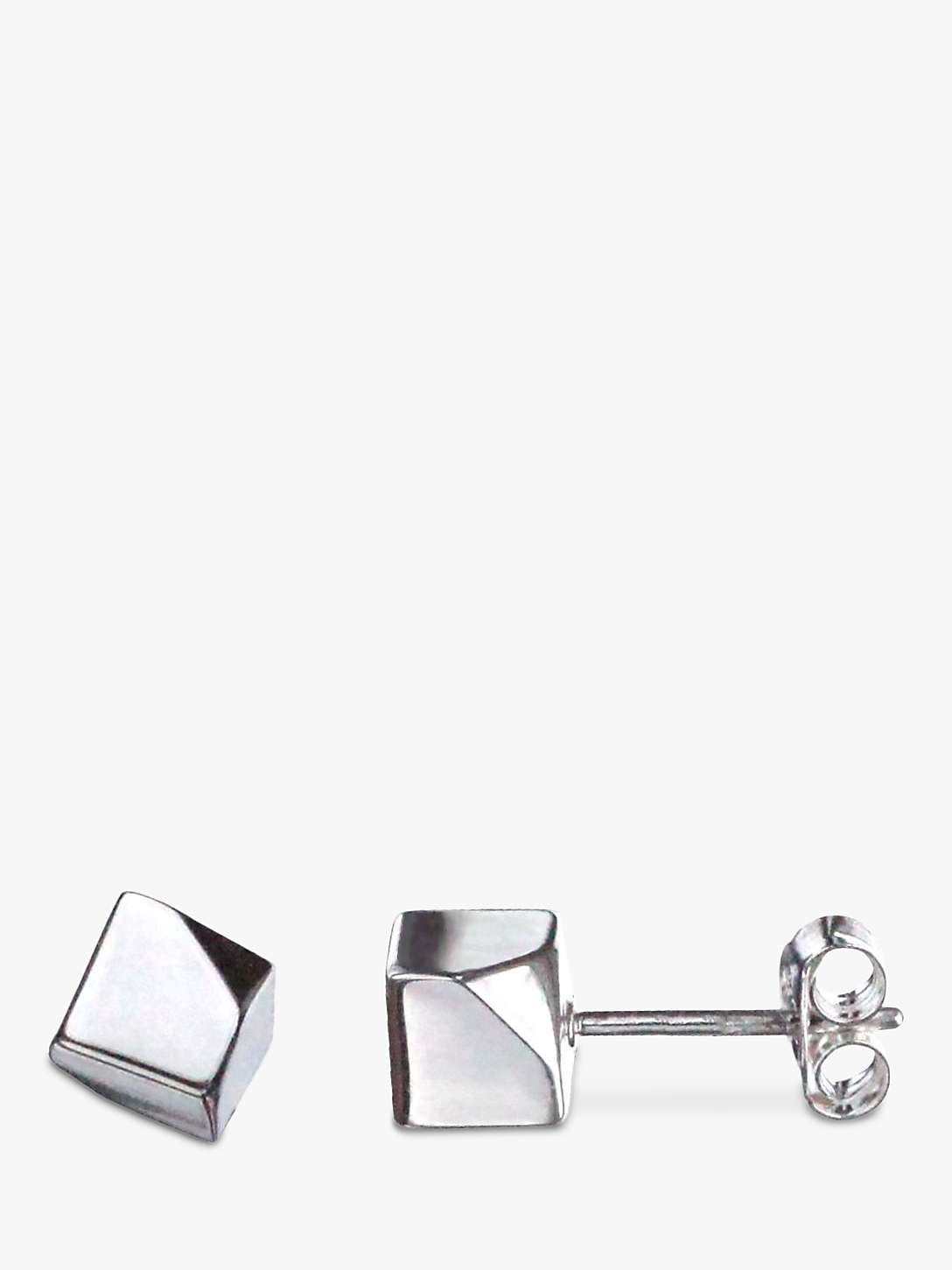 Buy Nina B Small Cube Stud Earrings, Silver Online at johnlewis.com