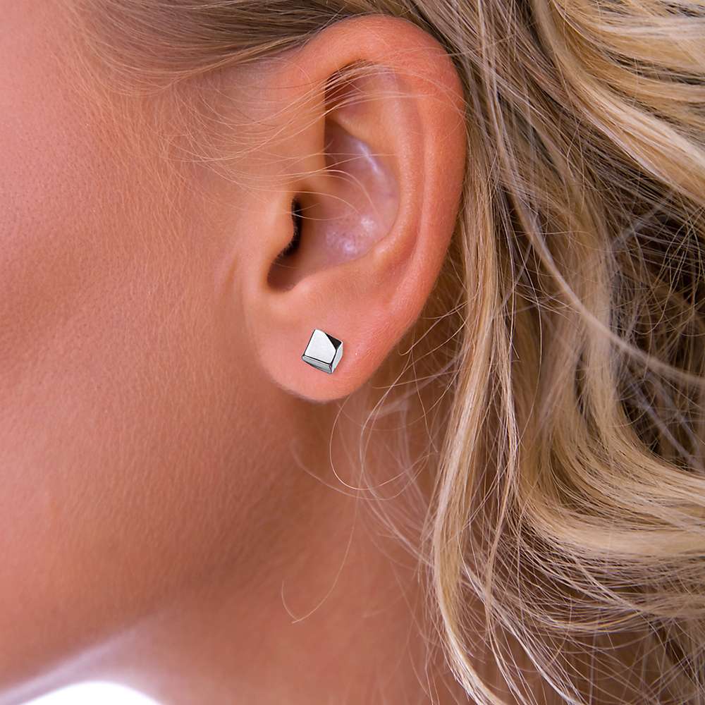 Buy Nina B Small Cube Stud Earrings, Silver Online at johnlewis.com