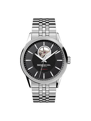 Raymond Weil 2710-ST-20021 Men's Freelancer Bracelet Strap Watch, Silver/Black