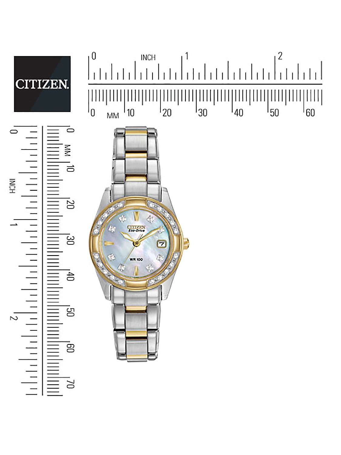 Buy Citizen EW1824-57D Women's Eco-Drive Regent Two Tone Diamond Bracelet Strap Watch, Silver/Gold Online at johnlewis.com