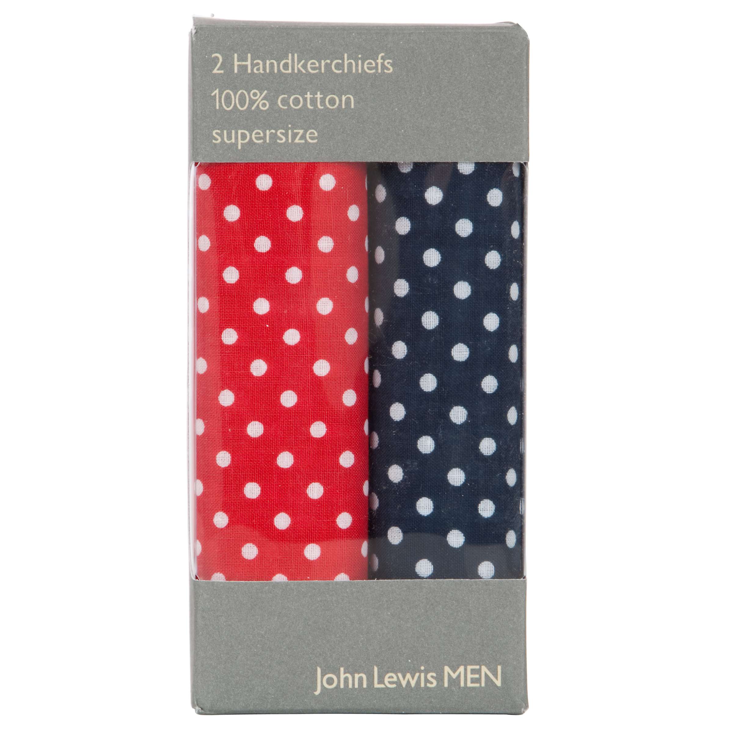 Buy John Lewis Supersize Spot Handkerchiefs, Navy/Red Online at johnlewis.com